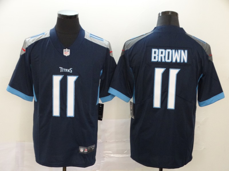 Men's Tennessee Titans A.J. Brown #11 Navy Jersey